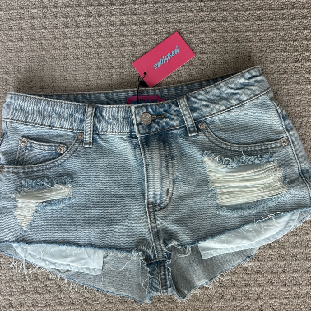 NWT Edikted Devin Low Rise Micro Denim Short - Size XS